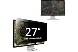 EliWhale Blickschutzfolie für 27 Zoll 16:9 Monitor, Abnehmbarer Sichtschutzfilter mit Blaulichtfilter, HD Privacy Screen mit Anti-Glare & Blendschutz,Breite x Höhe: 598 mm x 337 mm