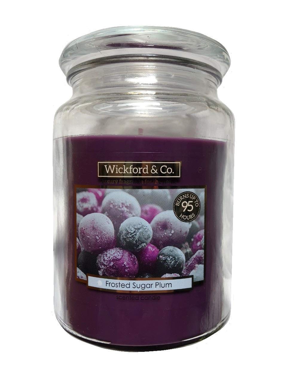 Wickford & Co Christmas Spirit Scented Candle up to 95 hours burn time (Frosted Sugar Plum)
