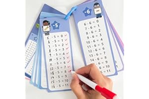 ZYJBD Subtraktion Lernkarten Set mit 15 Karten und 2 abwischbaren Stiften，Einmaleins Lernhilfe, Spaßiges Lernen, Tragbare Lernhilfe zur Einschulung, Mathematik Lernspiel für Zuhause und Schule