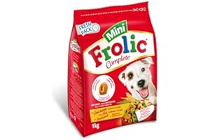 Frolic Pienso Semihúmedo para Perros Adultos Mini, Sabor Ave, 1 kg (Paquete de 6)