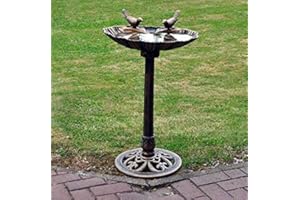 ABASEEN Traditional Waterproof Pedestal Bird Bath for Gardens - Bronze