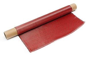 SOFIALXC 3k Carbon Faser Gewebe Tuch-Verpackungs Blatt Twill Webart 500 Mm Breite Und 1000 Mm Lang (rot Schwarz)