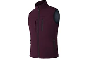 cioiniei Men's Fleece Lined Windproof Vest Warm Zipped Pockets Outerwear Leisure Sleeveless Gilets Lightweight Waterproof Softshell Jacket