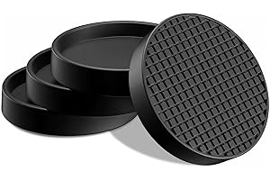 BOIVSHI Delux Furniture Gripper Pads, 2.5" Non Slip Furniture Cups for All Type Floors, Silicone Furniture Coaster Heavy Duty Rubber, Prevent Scratches & Damage Hardwood Floor Sofa Protectors, 4 Pcs Black