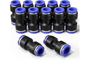 Bwintech 12 Piezas 4mm a 6mm Reducción Neumática Recta Empujar para Conectar Adaptador Reductor de Liberación Rápida (PG4-6)