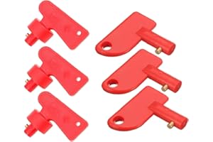 EABDICE 6 Pezzi Interruttore di Scollegamento Della Batteria, Universale Interruttore di Scollegamento, Batteria per auto Lsolator Cut Off Interruttore, Applica a per Auto,Barca,Camper(Rosso)
