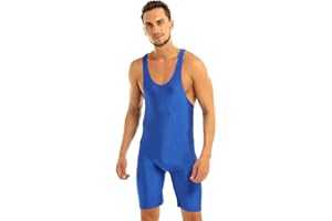 inhzoy Homme Body Débardeur Combinaison de Sport Fitness Combishort Bodysuit Justaucorps sans Manche Salopette Extensible Maillot de Corps Lutte Singlet Suspensoir
