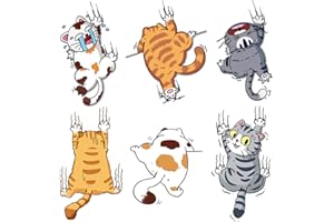 LCXECNW 6 Pezzi Adesivi per auto per gatti,Gatto graffiato adesivo in vinile per auto,Gatti Carino Graffio Copertura Divertente Paraurti Decalcomania,per auto,camion,finestre,frigoriferi,computer portatili