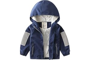 Volunboy Bébé Garçon Veste à Capuche, Enfant Poche Zippée Automne Blousons Manteau