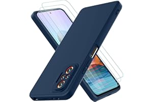Oureidoo Xiaomi Redmi Note 10 Pro obudowa z 3 szkła hartowanego ochrona ekranu, miękka warstwa wewnętrzna, cienka, miękka silikonowa osłona przeciwwstrząsowa, zderzak TPU etui na telefon, niebieskie