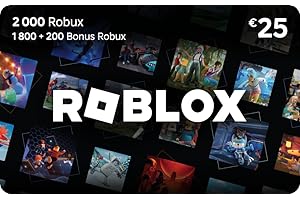 Carte Cadeau Roblox - 2,000 Robux (article virtuel exclusif inclus] (Code digital pour ordinateur, téléphone, tablette, Xbox One, Xbox Series X|S, Oculus Rift et HTC Vive)
