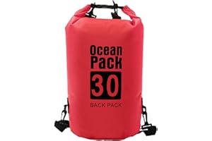 Acxilexy Sac Sec étanche, 30 L Roll Top Fermeture Sac avec Ajustable Bretelles Double, Sac de Plage Flottant, Sac Sec léger, Sac Imperméable pour Natation, Bateau, Kayak, Rafting, Camping