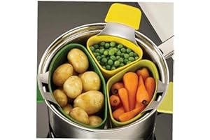 Jolliman 3 Piece Steaming Set, Silicone Steamer for Vegetables, Eggs, Potato