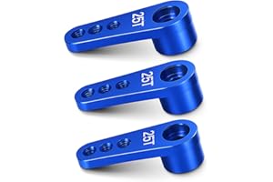 SUNGOOYUE 3Pcs Aluminum 25T RC Servo Horns, Metal Steering Universal RC Car Arm Servo Horn for 1/8 1/10 Futaba Ace RC Car(Blue)