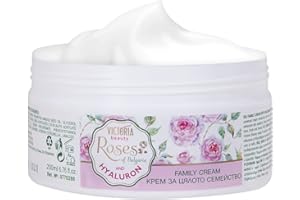 Victoria Beauty Krem do skóry z olejkiem różanym – krem do ciała przeciwko suchej skórze dla całej rodziny (1 x 200 ml) – idealny do pielęgnacji ciała i twarzy – intensywnie nawilża