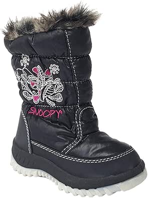 Snoopy-Doposci Bimba Ricamo Fiori-Cuori 2711546-28 Nero : Amazon.it: Scarpe  e borse
