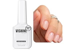 Vishine Rubber Base 5 en 1 Rubber Builder, 16ML Jelly Nude Vernis Semi-Permanent Gel Vernis à Ongles UV LED Gel Polish Renforcement et Réparation de Manucure Nail Art #064