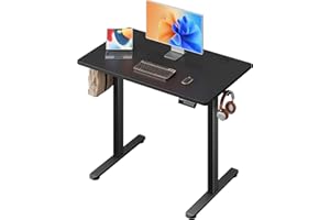 DEVAISE Escritorio Elevable Eléctrico 100 x 60 cm, Mesa Regulable Altura Eléctrico con un Tablero Entero y Función de Memoria, Mesa Elevable Escritorio para Oficina y Trabajo, Negro