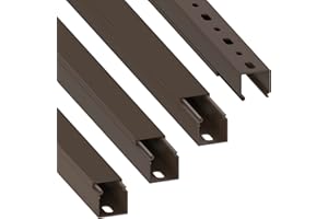Cablecoach L2525BR4 Goulotte de câblage (avec trous de montage dans le sol) 25x25 mm, 4 m (4 x 1 m de longueur), Marron