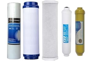 DC Solution | Filtri depuratore acqua Kit 5 filtri osmosi inversa domestico con mineralizante | Acqua potabile dal rubinetto di casa