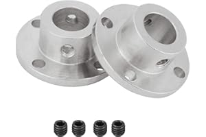 TOP-VIGOR 8mm Rigid Flange Coupling H13xD16mm Motor Guide Shaft Coupler Motor Connector, Aluminum Alloy Shaft Axis Fittings for DIY RC Model Motors with Screw Set, 2Pcs