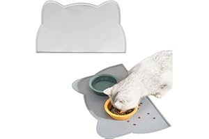 LMOGWL 1 pezzo tappetino per ciotola per animali domestici, tappetino in silicone per alimenti per animali domestici, tappetino impermeabile antiscivolo per cani e gatti 44 x 24 cm (grigio)