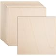 12 Pack 12 x 12 x 1/8 Inch- 3mm Thick Basswood Plywood Sheets Unfinished Basswood Sheets Blank Squares Wood Sheets Boards for Laser Cutting, Wood Burning, Architectural Models, Staining