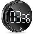 ORIA Home Kitchen Timer, 3 Inch Large LED Digital Timer, Magnetic Countdown Countup Timer for Classroom Fitness Teaching, 3-level Volume Alarm for Cooking/Study/Office/Exercise (Ridged Knob)