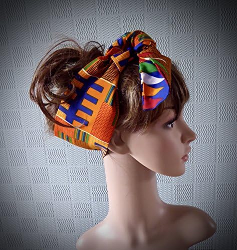 African hair scarf, wax cotton headband, Kente cotton hair wrap
