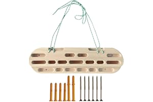 MOREEULSI 55x15cm Tabla De Escalada En Roca, Tabla De Escalada Portátil, Escalada En Roca Con Diapasón, Tabla Colgante De Madera Para Escalar, Portátil Rocodromo Entrenamiento De Escalada Niños Soporte