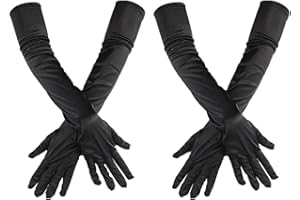 VDFJEK 2 Pairs Long Gloves, Gloves Halloween, Gloves Fancy Dress, Long Gloves, Halloween Gloves, Witch Gloves, Costume Gloves for Wedding Prom Party Dance Costume Accessories