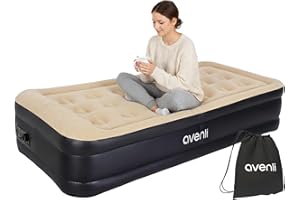 ‎AVENLI AVENLI Luftmatratze Luftbett selbstaufblasend für 1 Person 196x97x47cm aufblasbare Matratze Gästebett mit integrierter Pumpe extra hohe Liegefläche beflockte Oberfläche für Camping & Zuhause