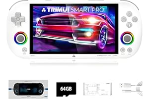TRIMUI SMART PRO Handheld Spielkonsole 64G TF Card mit 12,000+Spielen, 4,96-Zoll IPS Bildschirm Linux A133P Retro Arcade Videospiel Emulator Geschenke für Erwachsene & Kinder