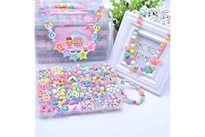 SYGA Plastic Beads for Kids Crafts Children's Jewelry Making Kit DIY Bracelets Necklace Hairband and Rings Craft Kits Birthda