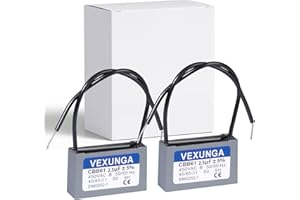 VEXUNGA CBB61 Kondensator 2,5uF 450V AC Kondensatory Silnika Wentylatora 2.5uF 50/60Hz do Klimatyzacji (2 szt)