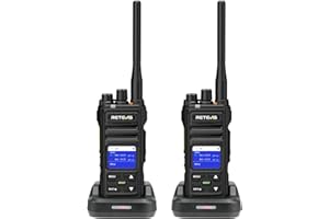 ‎RETEVIS Retevis NR630S Walkie Talkie, Daleki Zasięg Krótkofalówka IP67 Ochrona, Zaawansowane Dźwięku, 2800mAh, Ekran LCD, Grupowe Połączenia Walkie Talkie dla Bezpieczeństwa (Czarny, 2 Szt.)