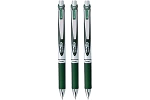 Pentel EnerGel XM BL77 - chowany płynny żelowy długopis - 0,7 mm - 54% recyklingowany - leśny zielony - opakowanie 3 szt.