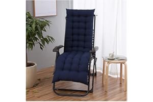 SIMIDUNEUR Sun Lounger Cushions Garden Patio Thick Chair Pad Outdoor Indoor Reclining Relaxer Thick Cushion Seat (Chair not included),Navy,48 * 170 CM