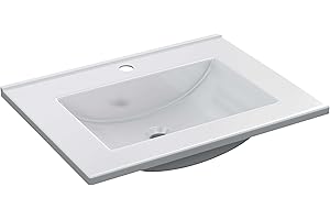 ARKITMOBEL Lavabo PMMA Color Blanco, Pila Lavamanos Rectangular, Baño, Medidas 61,5 cm (Ancho) x 13 cm (Alto) x 46 cm (Fondo)