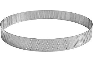 GOBEL - Cercle à Tarte Perforé - Cercle à Patisserie Perforé - INOX - Ø 20 cm - Hauteur 3,5 cm - Qualité professionnelle - Fabriqué en France