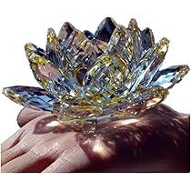 Lotus In Cristallo Di Quarzo - Decorazione Feng Shui, Fiore Artigianale Per Casa - Foto 4