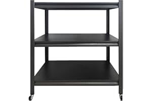 MINGYIHUI 3/5 Estantería Metálica de Almacenaje Industrial,Estantería Pesada Negra para Garaje,Estante con Ruedas Altura Regulable,Estante para Neumáticos,Almacén & Cocina(Size:80x40x80cm)