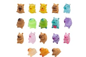 GlamRays Pack of 18 Mini Resin Kapybara Animal Miniature Figures Glow in the Dark for DIY Garden Dollhouse Animals Accessories Micro Landscape Aquariums Party Decoration
