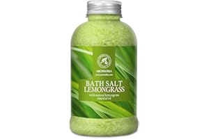 AROMATIKA TRUST THE POWER OF NATURE Bath Salts w/Natural Essential Lemongrass Oil 600g - Sea Salt Bath for Good Sleep - Bathing - Body Care - Wellness - Beauty - Relaxation - Aromatherapy - Spa - Bath Supplement