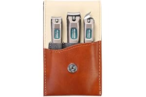 MR.GREEN Manicure Pedicure Sets, 3 Pcs Nail Clippers Set, German Premium Stainless Steel Nail Clippers Kit with High-end Leather Case, Professional Fingernail & Toe Nail Clippers for Men and Women