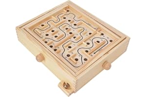 ZERODIS Jeu de société de labyrinthe, Puzzle de labyrinthe en bois Jeu de labyrinthe Palm Labyrinthe jouet loisirs jouets éducatifs cadeau pour enfants enfants