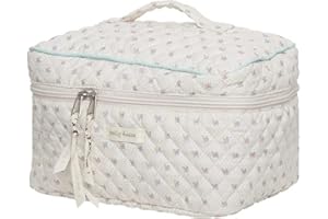 JUIMTIEN Baumwoll Make up Tasche, weiche Kosmetiktasche, multifunktionale Reisetaschen für Frauen, niedliche ästhetische Make up Pinsel, Aufbewahrungstasche für Mädchen, Kulturbeutel