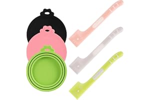 TOYMIS 3szt Pokrywy do Puszek z Karma dla Zwierzat Domowych z 3szt Lyzek do Karmy dla Zwierzat Domowych, Pokrywki do Puszek dla Kotów Pokrowce na Mokra Karme dla Zwierzat Domowych