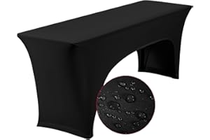 YMHPRIDE 1 copritavolo elastico per tavolo da birra, nero, impermeabile, set per tavolo da 50 cm di larghezza, set da birra, 220 x 50 x 70 cm, per rivestimenti per mobili da giardino.