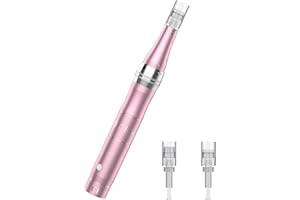 ‎PELCAS PELCAS Derma pen Elektrischer Mikroneedling Schönheit Pen Mikronadelstift Wiederaufladbar Verstellbar Länge mit 3 Geschwindigkeiten inkl. 3 Ersatzköpfe Tragbares Microneedling Gerät für Gesicht Haut